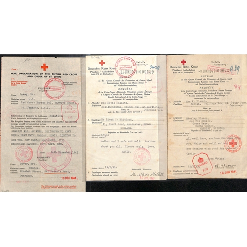 311 - 1941-44 British or German forms to or from Jersey (22) or Guernsey (53) all with large circular 