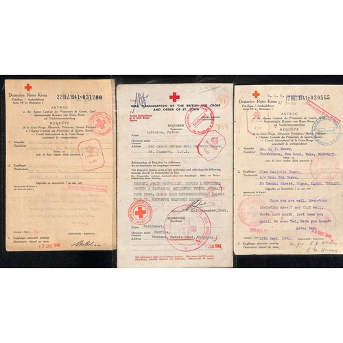 311 - 1941-44 British or German forms to or from Jersey (22) or Guernsey (53) all with large circular 