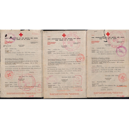 311 - 1941-44 British or German forms to or from Jersey (22) or Guernsey (53) all with large circular 