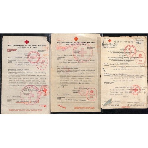 311 - 1941-44 British or German forms to or from Jersey (22) or Guernsey (53) all with large circular 