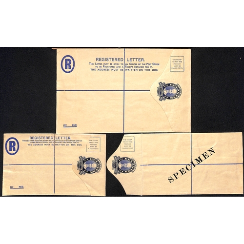 1294 - Registration Envelopes. 1937 15c Envelopes, size G Specimen and unused, size H unused, all superb. (... 