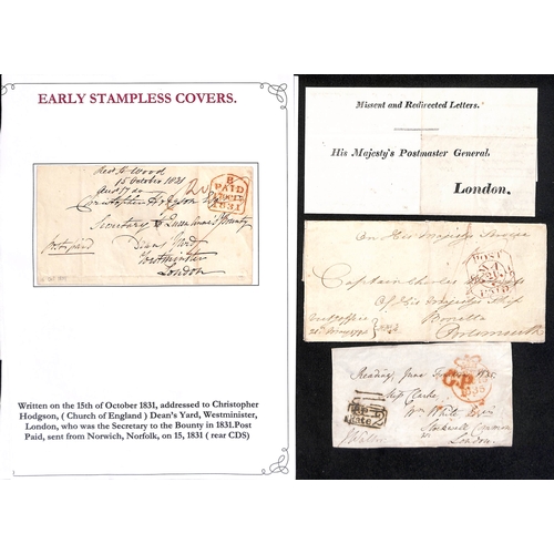 191 - 1741-1835 Entire letters (9) and fronts (2) including 1741 letter from Samuel Squire at St. John's C... 