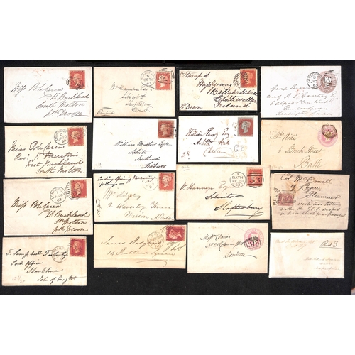 196 - 1831-92 Small size covers and entire, the largest 11½x7cm with some as small as 6½x3cm, wi... 