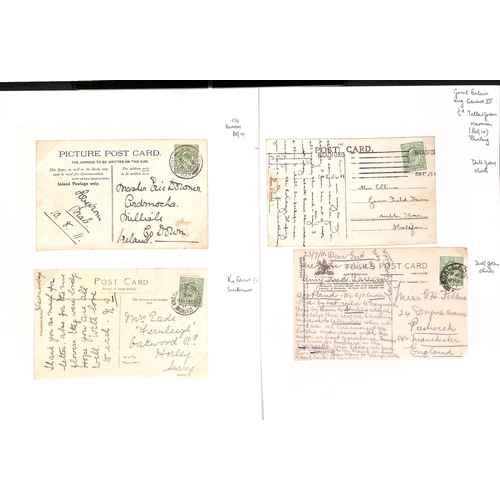 201 - QV-KGV Covers and cards including large 1904 cover to USA franked KEVII 1½d + 6d + 10d pair + 2... 