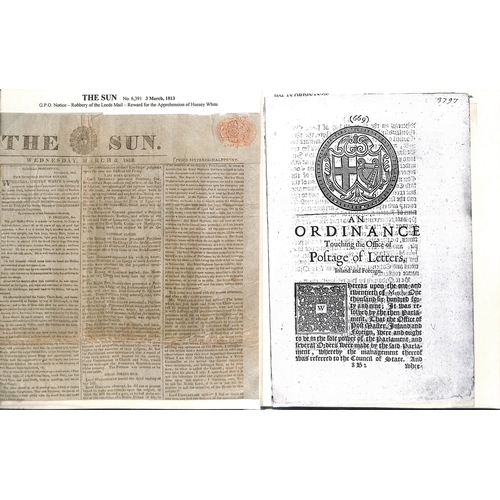 202 - Acts of Parliament. 1684-1840 Acts concerning the posts (26) and newspapers containing postal notice... 