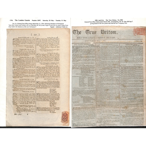 202 - Acts of Parliament. 1684-1840 Acts concerning the posts (26) and newspapers containing postal notice... 