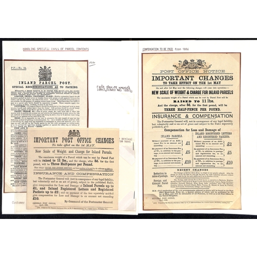 205 - Post Offices Notices. 1885-87 Notices comprising 1885 (Dec.) notice on the reduced scale of postage ... 