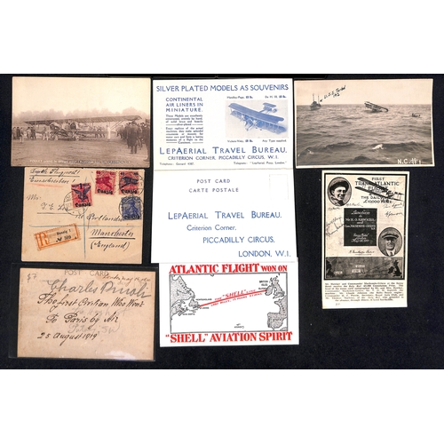 208 - 1911-22 Covers, postcards and ephemera, including 1911 Aerial Post card with triangular 