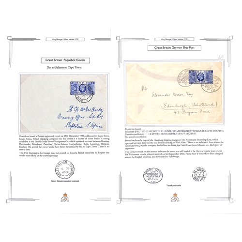 138 - 1935 Silver Jubilee stamps and postal history, collection on pages including 2/- and 3/- booklets, c... 