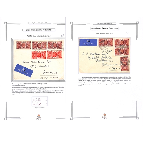 138 - 1935 Silver Jubilee stamps and postal history, collection on pages including 2/- and 3/- booklets, c... 