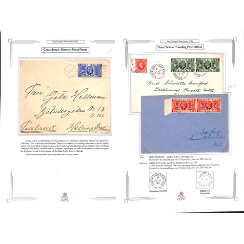 138 - 1935 Silver Jubilee stamps and postal history, collection on pages including 2/- and 3/- booklets, c... 