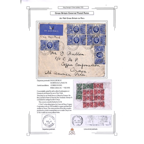 138 - 1935 Silver Jubilee stamps and postal history, collection on pages including 2/- and 3/- booklets, c... 