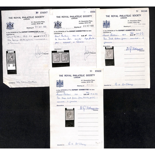 145 - Expert Committee Certificates issued between 1959 and 2014, mainly for QV stamps or covers or KGV st... 