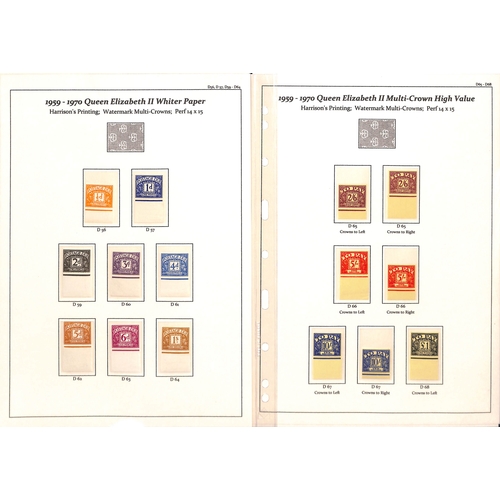 171 - 1937-69 KGVI and QEII postage due, mint lower marginal singles of all stamps including 1937-50 issue... 