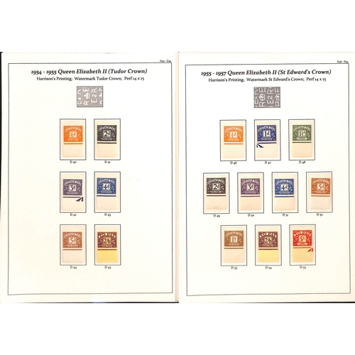 171 - 1937-69 KGVI and QEII postage due, mint lower marginal singles of all stamps including 1937-50 issue... 