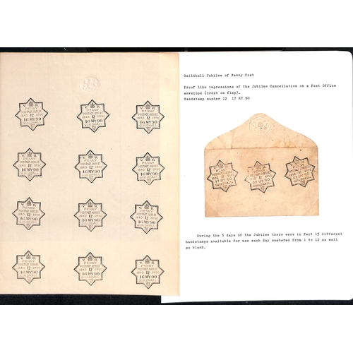 215 - 1890 Penny Postage Jubilee. Covers, cards, etc., various Guildhall or South Kensington cancels inclu... 