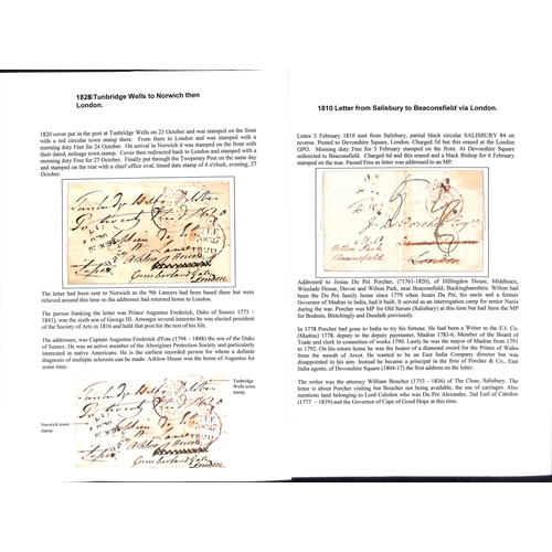 217 - c.1770-1839 Entire letters or entires (22) and fronts (27) including items franked by Bishops (27); ... 