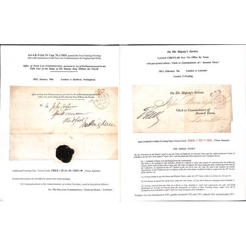 222 - Official Mail. 1804-46 Entire letters or entires, all printed wrappers for the Tithe Commissioners (... 