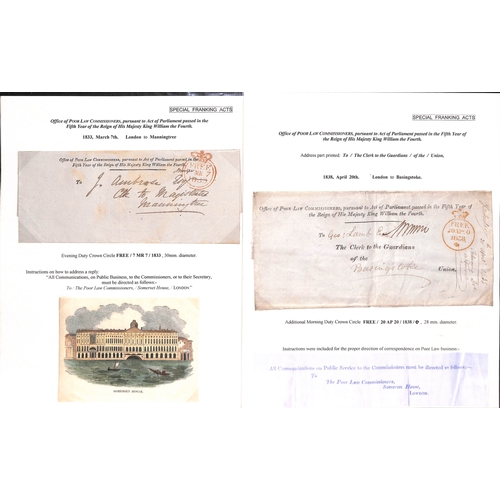 222 - Official Mail. 1804-46 Entire letters or entires, all printed wrappers for the Tithe Commissioners (... 