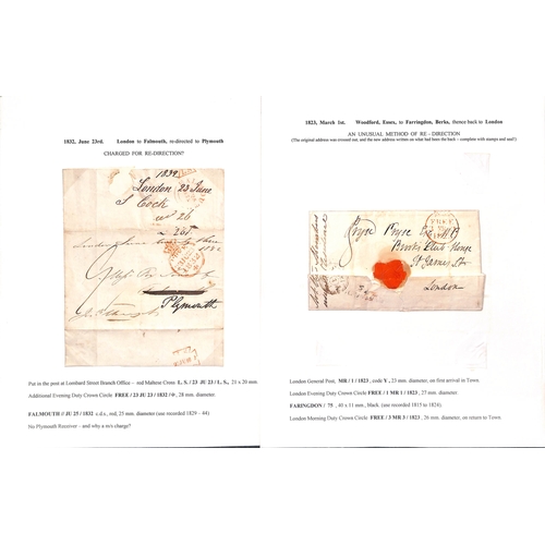 223 - Disallowed Frees. 1799-1839 Entire letters or entires (8) and fronts (3), comprising letters from Du... 