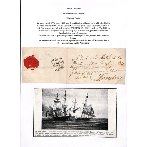 235 - Falmouth Packets. 1777-1826 Entire letters (2) and an entire, comprising 1777 letter from London to ... 