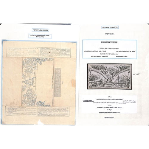 261 - 1840-90 Envelopes and lettersheets with Mulready 2d envelope stereo a196 and lettersheet stereo a103... 