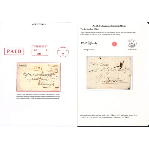 263 - 1809-40 Entire letters and entires including letters from Europe handstamped 