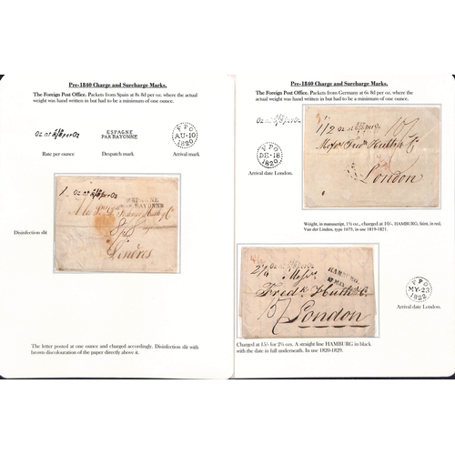 263 - 1809-40 Entire letters and entires including letters from Europe handstamped 