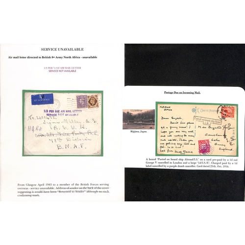 266 - c.1897-1943 Covers and cards including registered mail (4), forces mail (6) with an unusual unpaid 1... 