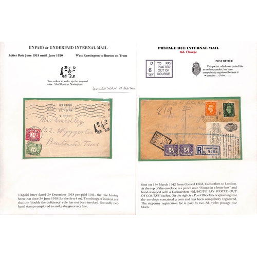 266 - c.1897-1943 Covers and cards including registered mail (4), forces mail (6) with an unusual unpaid 1... 