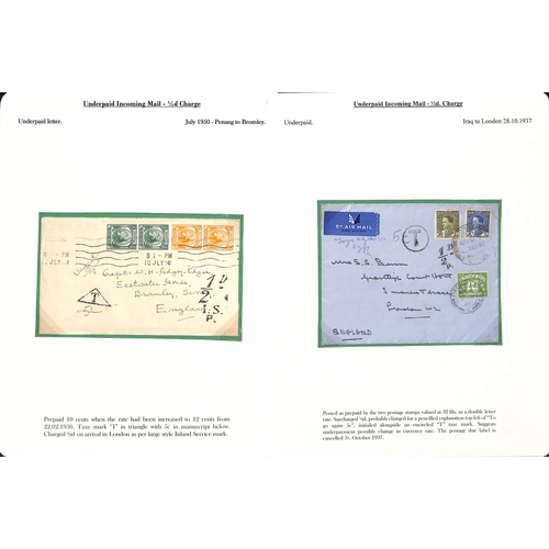 272 - ½d Charges. 1901-53 Covers and cards from abroad all charged ½d, including Canada 1c postc... 