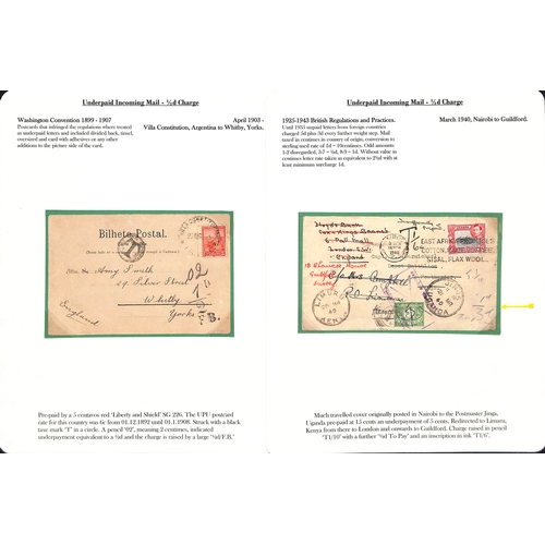 272 - ½d Charges. 1901-53 Covers and cards from abroad all charged ½d, including Canada 1c postc... 