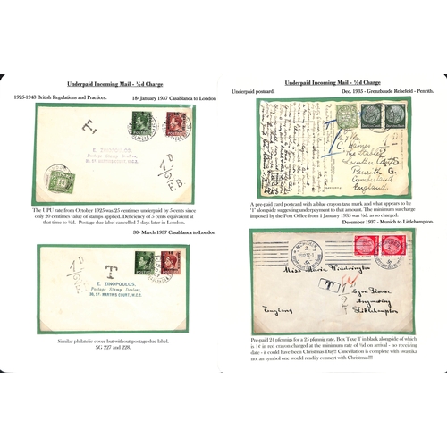 272 - ½d Charges. 1901-53 Covers and cards from abroad all charged ½d, including Canada 1c postc... 