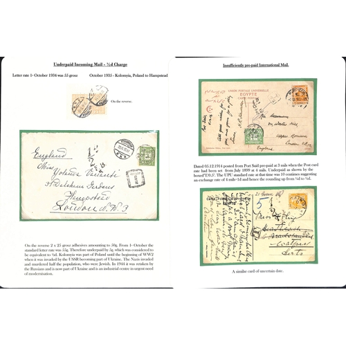 272 - ½d Charges. 1901-53 Covers and cards from abroad all charged ½d, including Canada 1c postc... 