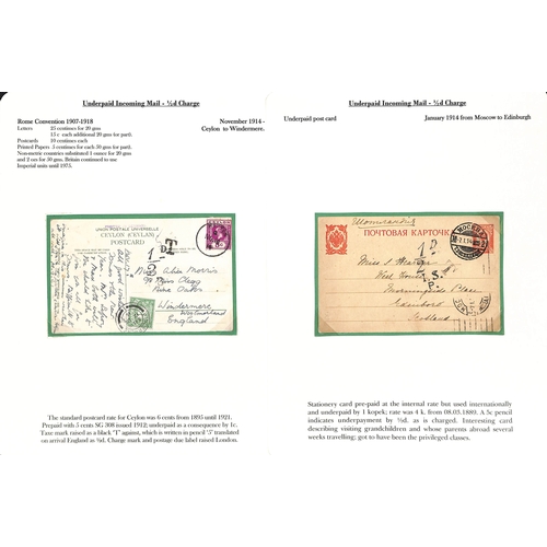 272 - ½d Charges. 1901-53 Covers and cards from abroad all charged ½d, including Canada 1c postc... 