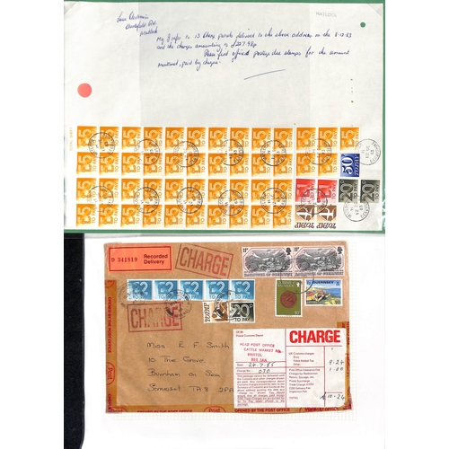 275 - Customs Charges/Accumulated Charges. 1938-92 Covers or parcel address panels with customs duty or pu... 