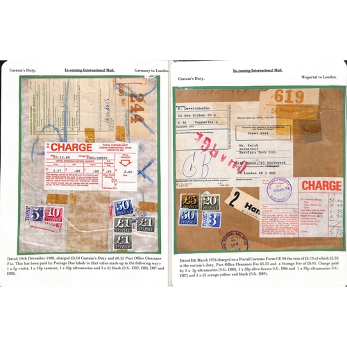 275 - Customs Charges/Accumulated Charges. 1938-92 Covers or parcel address panels with customs duty or pu... 