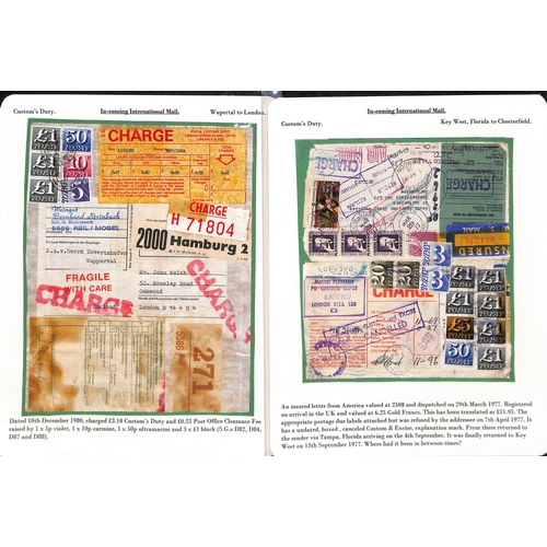 275 - Customs Charges/Accumulated Charges. 1938-92 Covers or parcel address panels with customs duty or pu... 