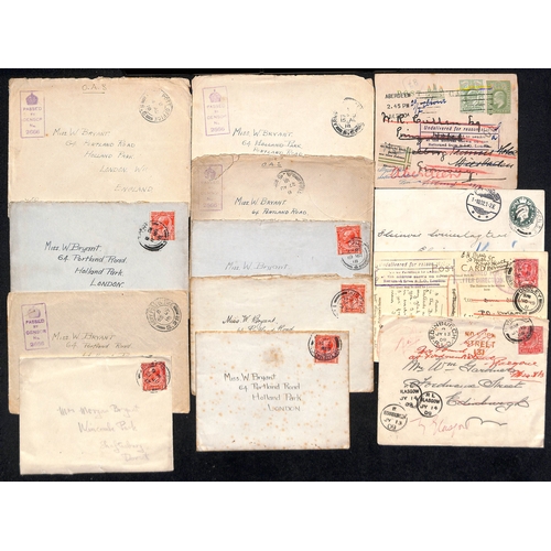 287 - 1901-38 Covers and cards all returned to the sender, various cachets including boxed dated 