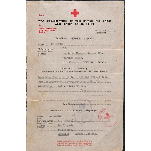 314 - 1941-45 German forms from Guernsey (43) or Jersey (9) to members of the British forces, including fo... 