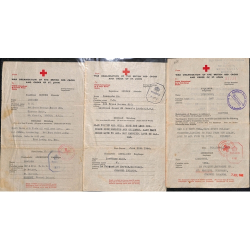 314 - 1941-45 German forms from Guernsey (43) or Jersey (9) to members of the British forces, including fo... 