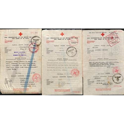 315 - German Censorship. 1943-44 Forms to or from Guernsey (61) or Jersey (3), all censored in Berlin with... 