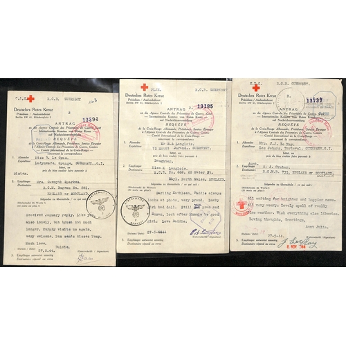 315 - German Censorship. 1943-44 Forms to or from Guernsey (61) or Jersey (3), all censored in Berlin with... 