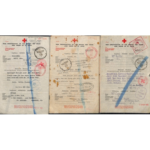 315 - German Censorship. 1943-44 Forms to or from Guernsey (61) or Jersey (3), all censored in Berlin with... 