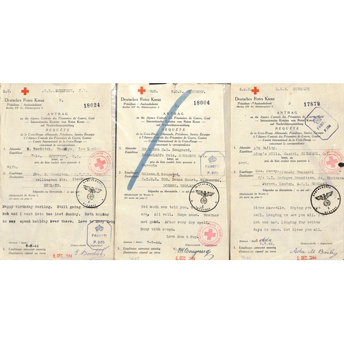 315 - German Censorship. 1943-44 Forms to or from Guernsey (61) or Jersey (3), all censored in Berlin with... 