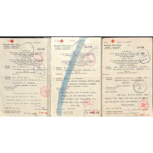 315 - German Censorship. 1943-44 Forms to or from Guernsey (61) or Jersey (3), all censored in Berlin with... 