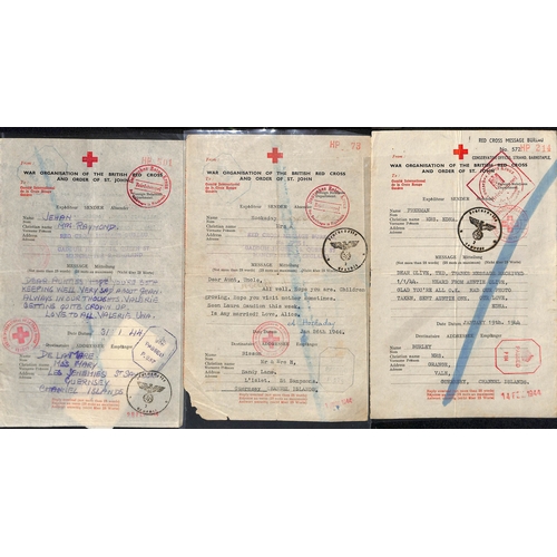 315 - German Censorship. 1943-44 Forms to or from Guernsey (61) or Jersey (3), all censored in Berlin with... 