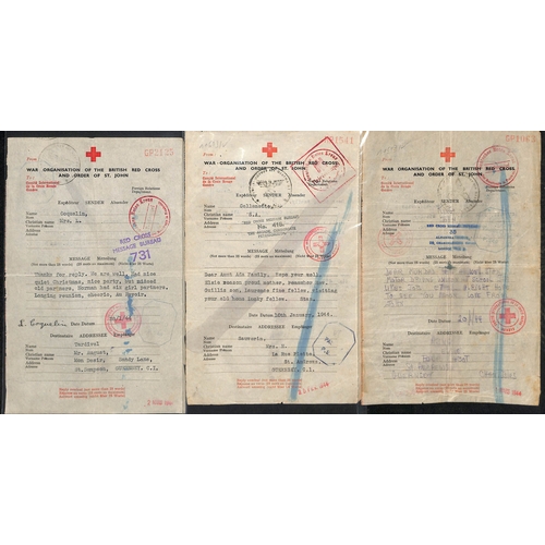 315 - German Censorship. 1943-44 Forms to or from Guernsey (61) or Jersey (3), all censored in Berlin with... 