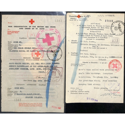 315 - German Censorship. 1943-44 Forms to or from Guernsey (61) or Jersey (3), all censored in Berlin with... 