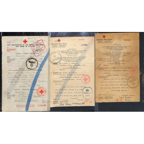 315 - German Censorship. 1943-44 Forms to or from Guernsey (61) or Jersey (3), all censored in Berlin with... 